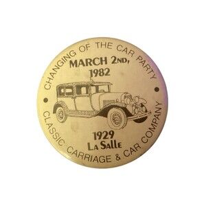 Vintage 1982 Classic Carriage & Car Co. Pin - 1929 LaSalle Commemoration